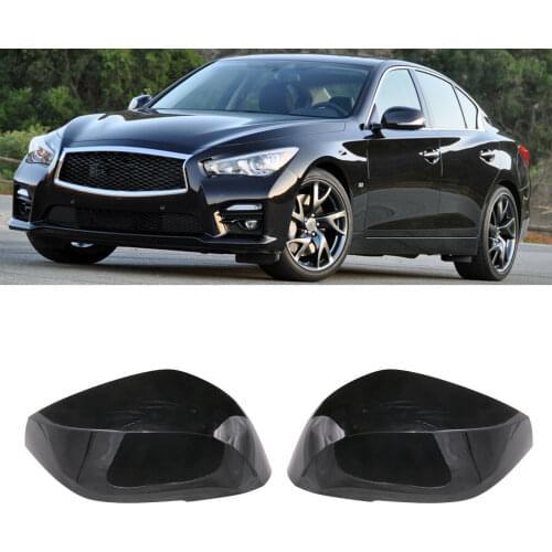 Pair Gloss Black Mirror Cover Caps Replacement for Infiniti QX30 Q50 Q60 Q70