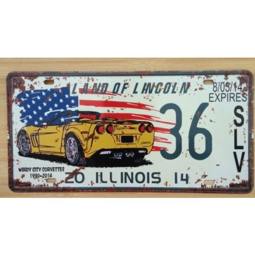 Hot sale Car No. License Metal Plates Plaques Vintage Metal tin sign Bar Wall art craft painting metal art for decorating house