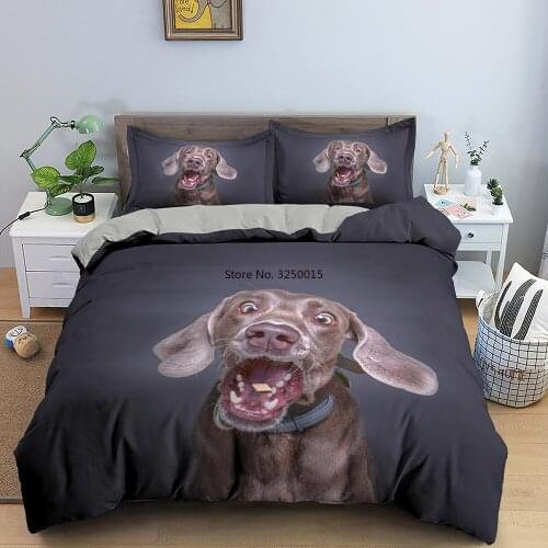 3D-priting Dog Printed Duvet Cover Set Pet Bedding Set Single Double Twin Full Queen King Size for Adults Children Bed Cover
