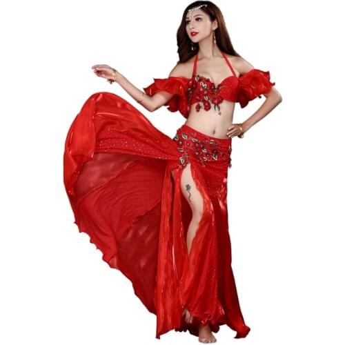 New Adult Lady women Belly Dance Costume Oriental bellydance skirt Stage Performance 2/3pcs set Bra Belt Skirt Bellydancing Wear