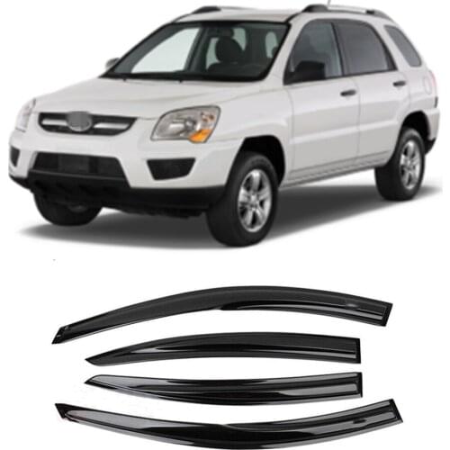 Window Visor Wind Rain Sun Smoke Guard Deflector Vent Shade Raincoat Awning Shelter Cover For Kia Sportage 2005-2010 Rain Cap