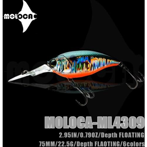 Fishing Tackle Lure Crankbait Mino Rock Hard Bait Weight 22.5g 75mm Floating Depth 2-3m Wobblers For Crap Fish Artificial Lures