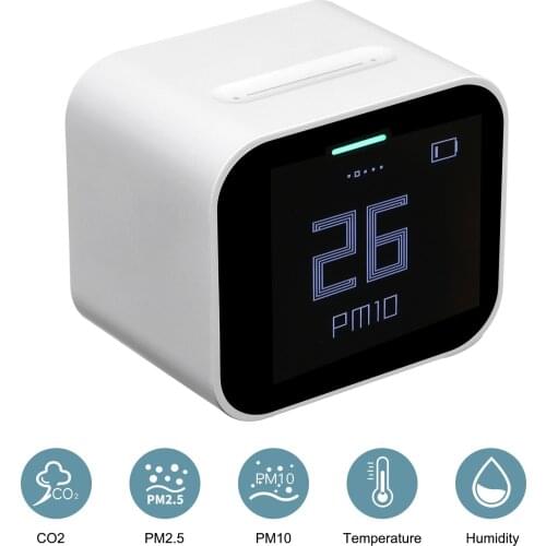 Multi-Functional Air Quality Detector Home Office School Use Digital Display PM2.5/PM10/CO2/Temperature/Humidity Monitor