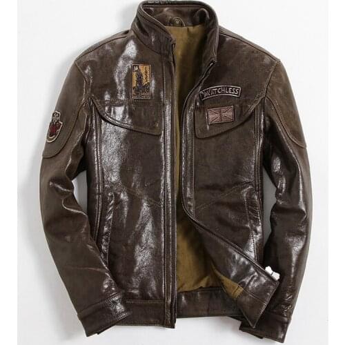 Real Leather Jacket Men Clothes 2020 Streetwear Fashion Mens Sheepskin Coat Slim Fit Moto Biker Genuine Leather Coat 6001