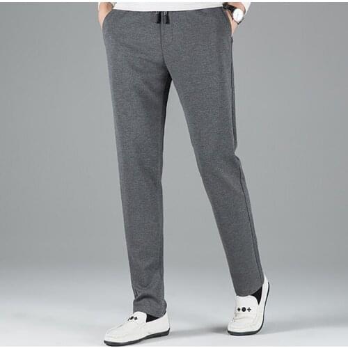 2021 Spring And Autumn New Solid Men Straight Casual Pants 3 Colors Mid Weight Full Length High Quality Plus Size 42