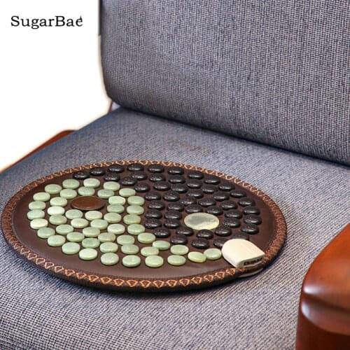 Jade Stone Tourmaline Heating Physiotherapy Cushion Round Chair-Shaped Mattress Far-Infrared Electric Office Mat