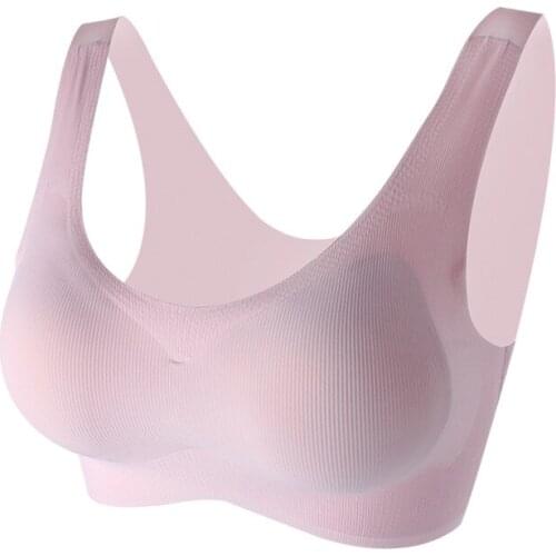 New Product 2021 Seamless Vest Without Steel Ring One-piece Japanese Bra Black Skin Powder Grey Solid Color Female Underwear