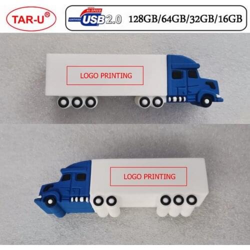 New Model Soft PVC Truck Usb Flash Drive with logo printing 16GB 32GB 64GB memory card