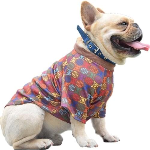 Pet Clothes Rainbow Pop Rocks Printed Dog Clothes Bomei Teddy Schnauzer Keji Pet Clothes French Bulldog Pet Clothes Dog Costume