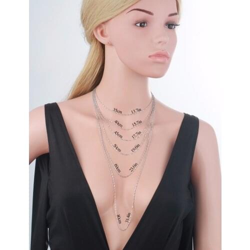 35-80cm Thin 925 Sterling Silver Water Wave Chain Short To Long Necklace For Women Jewelry For Girls Italy Ketting Collares