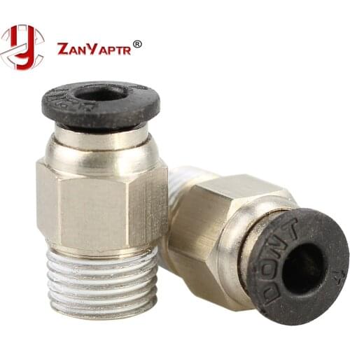 2pcs Pneumatic Connector PC4-01 1.75mm 3mm PTFE Tube Quick Coupler Feed inlet For J-head Fittings Reprap Hotend Fits 3D Printer