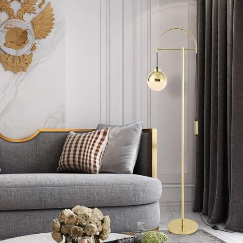 Postmodern gold glass ball standing lamp study adornment art designer bedroom floor lamp