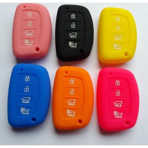 Silicon 4 Button Car Case Pouch For Hyundai Sonata Elantra Tucson I40 Smart FOB Key Remote