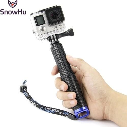 SnowHu Extendable Handheld Stick Telescopic Monopod selfie stick for Gopro Hero 9 8 7 6 5 + For Yi 4K sport camera GP180