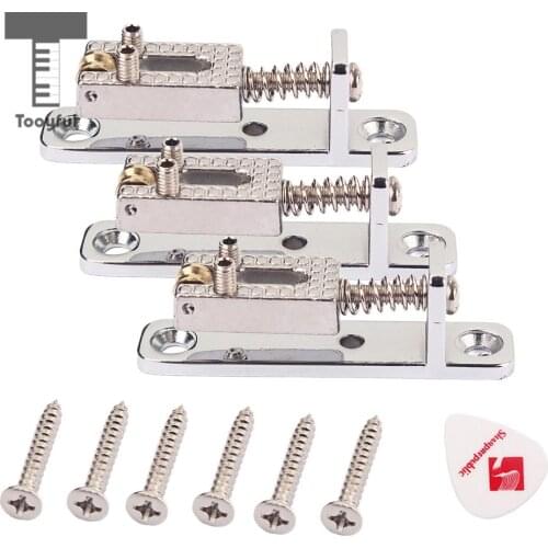 Tooyful 3x Guitar Trem Tremolo Saddles Bridge w/ Screw for ST TL Guitar Accs