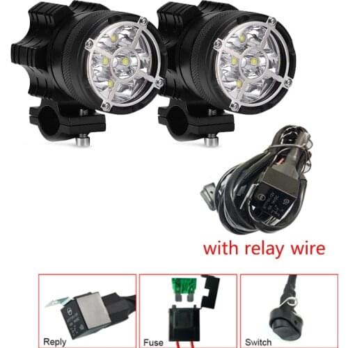 Motorcycle Auxiliary Lamp LED Motorbike Spotlight Accessories Moto Car Work Fog Spot Head Lights 12V For BMW R1200GS F800 F700GS