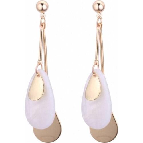 TONGKWOK Bohemia Exaggeration Dangle Earrings For Women Silk Thread Tassel Pearl Long Chandelier Earrings #130993
