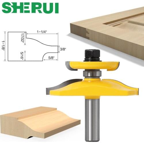 12 mm Shank 1/2 inc shank Round Over Rail & Stile with Cove Panel Raiser 1Bit Router Bit Set Tenon Cutter for Woodworking Tools