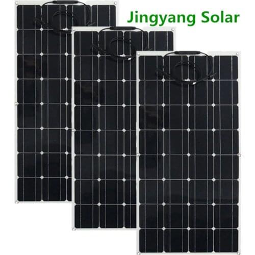 300W Solar Panel 3pcs of 100W Monocrystalline Solar Cell Flexible for Car/Yacht/Steamship 12V 24 Volt 100Watt Solar Battery