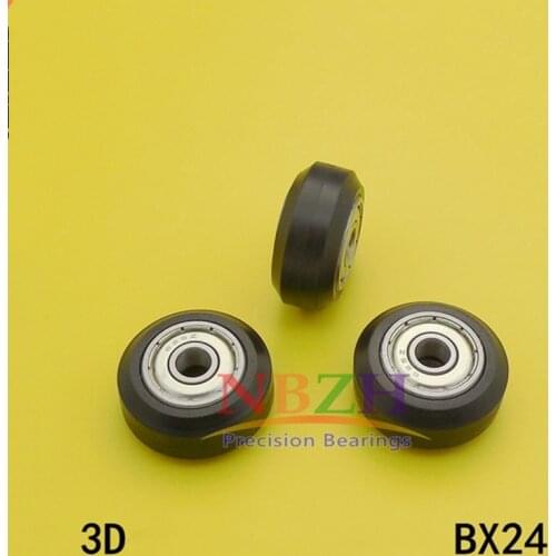 ABXG 10pcs 3D printer parts 2020 Euro Aluminium profile rail openbuilds D-type Wheel 625ZZ 625 Bearing Passive Round Pulley BX24