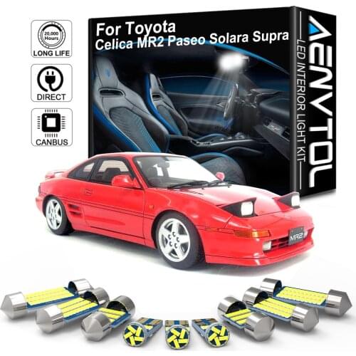 AENVTOL Canbus For Toyota Celica T180 T200 T230 Paseo MR2 Supra 1988 Solara 2000 2003 2005 Auto LED Interior Lights Accessories