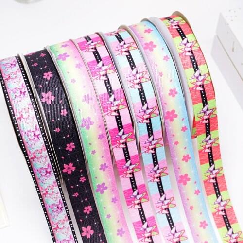 Free Shipping 50 Yard 25mm 38mm Cartoon Ribbon Printed Grosgrain Ribbons 49531