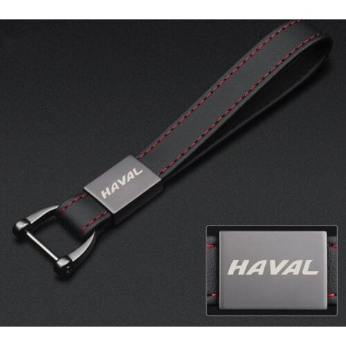 Genuine Leather Car Keychain Car LOGO Metal Key Ring For The Great Wall Haval H2s H6 Coupe H7 H9 F7x M6 Car Key Accessories
