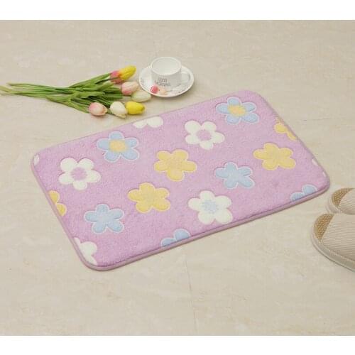 Household Bath Mat Coral Velvet Bathroom Carpet Water Absorption Anti Slip Water Absorption Washable Carpet Toilet Floor Mat