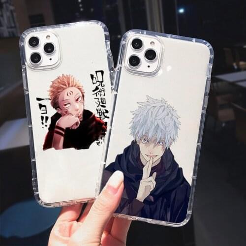 Jujutsu Kaisen Satoru Gojo Phone Case for Iphone 12 SE2 6 7 8 Plus X Xs Xr 11 Pro Max Japan Anime Shockproof Clear Hull Cover