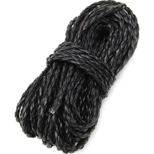 Black Leather Braided String Cord Chain M Necklace Rope For Jewelry