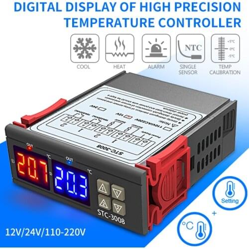 Digital Incubator Thermostat Temperature Controller -3008 Intelligent Two Thermoregulator Heating Cooling