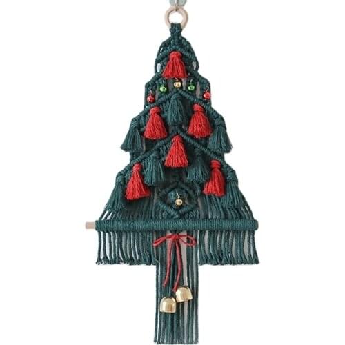 HandWoven Cotton Creative Crochet Thread Pendant Creative Green Tree Bedroom Door Wall Hanging Home Decor Tapestry