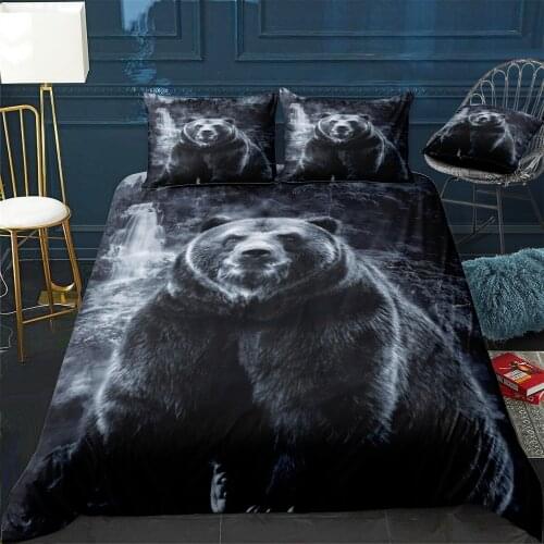Bear 2 Quilt Cover Pillowcase 3Piece Comforter Bedding Set With Pillow Case Single Double Duvet Cover Home Decora
