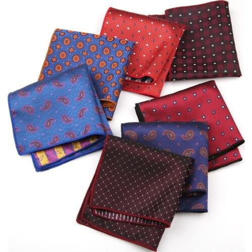 Linbaiway Polyester Jacquard Pocket Square for Men Women Floral Chest Towel Hanky Gentlemen Suits Handkerchief Pocket Towel