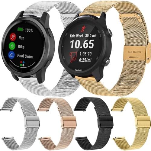 Milanese Watchband Strap For Garmin Forerunner 245/245M 645 Vivoactive 3 Venu SQ music vivomove HR Bracelet Bands Sport Correa