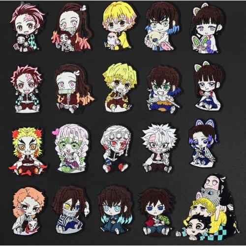Japan animation surrounding The blade of ghost extermination Cartoon patches Boys and girls Decal ironing on clothes badge
