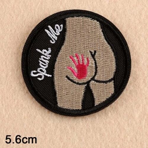 Spank Me Ass Punk Iron On Patch Embroidered Clothes Patch For Clothing Boys Clothes Stickers Garment Apparel Accessories