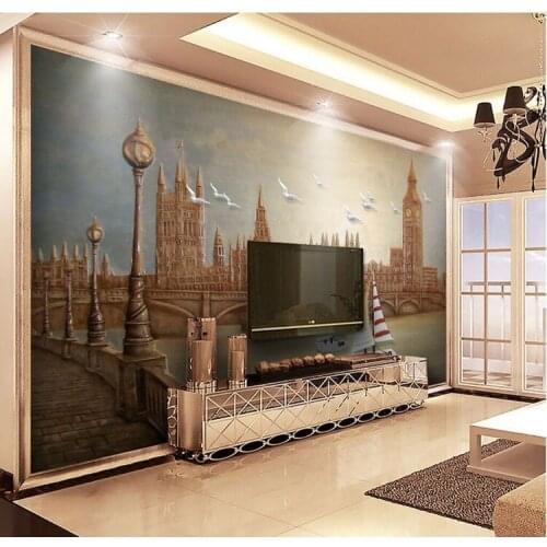 8d peral Wallpaper Mural wall European style living room and Tv background wall 8d Photo Mural 3D Decor Wall Decals Art