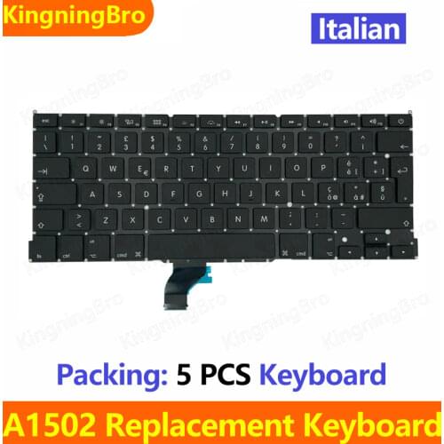 5pcs/lot New A1502 Italy Italian keyboard For Apple Macbook Pro 13'' Retina A1502 Replacement Keyboard 2013 2014 2015
