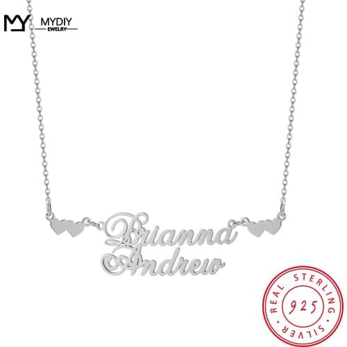 Custom Name Necklace 925 Sterling Silver Charms for Jewelry Personalised Naamketting Initial Necklace Cadenas Mujer