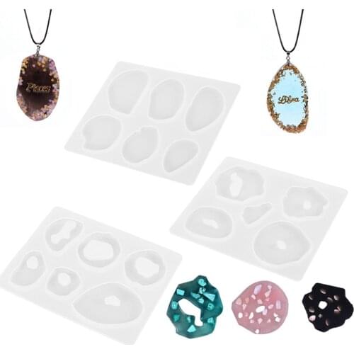 Necklace Pendant Epoxy Resin Mold DIY Key Chain Charm Resin Mold Necklace Pendant Silicone Mold Jewelry Making Tools