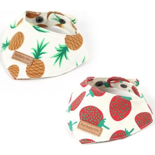Pet Saliva Towel Scarf Dog Cat Collar Small Dog Cat Scarf Pet Clothing Supplies Pineapple
