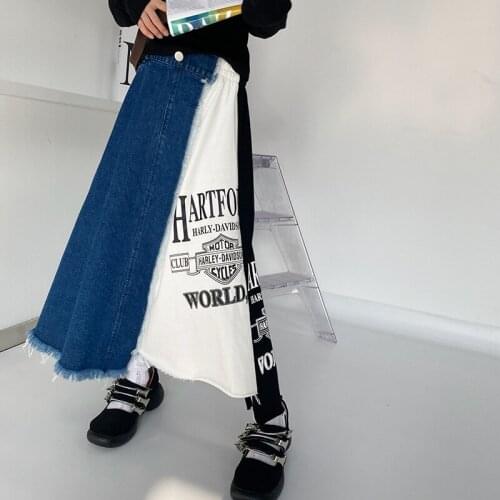 Baby girl high quality denim stitching dress 2021 spring new Hong Kong style girl fashion all-match dress kids clothes