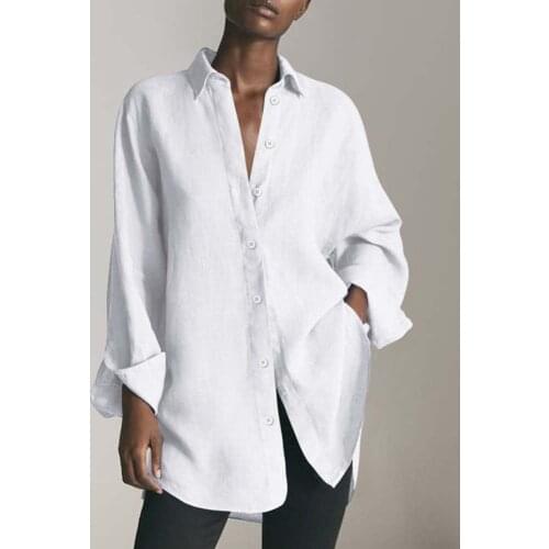 Casual Long Sleeve Solid Shirts Women Sexy Baggy Tops 2021 VONDA Ladies Party Tops Tunic Female Blusas Femininas Plus Size