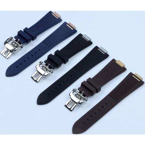 25mm Rubber Silicone Watch Band With Folding Buckle Watchband for PATEK PHILIPPE Strap Nautilus Series End Link Set Tools