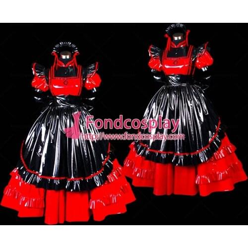 Sexy Sissy Maid Pvc Dress Lockable Uniform Cosplay Costume Tailor-made[G476]
