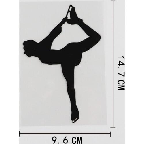 9.6CMX14.7CM Dance Figure Skater Ice Skating Decal Vinyl Car Sticker Black/Silver 8A-0218