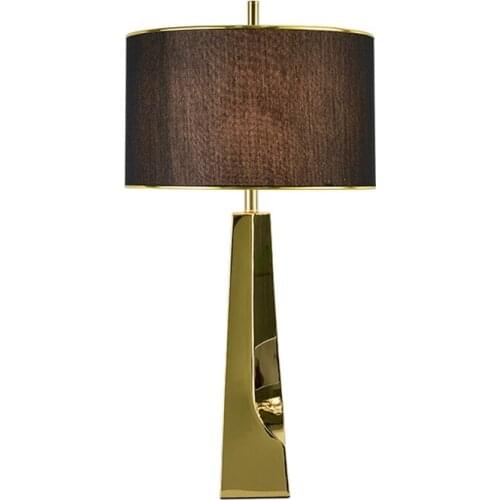 Modern Nordic luxury gold table lamps bedroom designer study desk living room metal black fabric table lights deco lighting