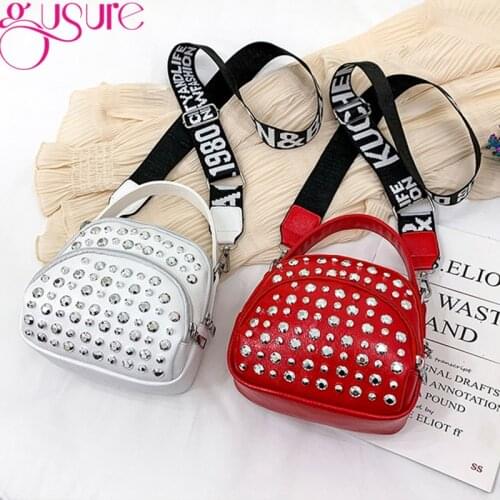 Gusure Luxury Women PU Leather Shoulder Bags Messenger Bag Mini Retro Top-handle Lady Handbag Travel Purse Tote Female Crossbody