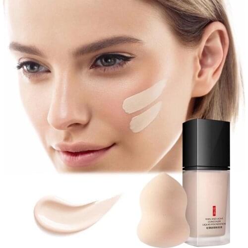 Base Face Concealer Foundation Liquid Isolation BB Cream Refreshing Oil Control Waterproof Face Makeup With Beauty Egg